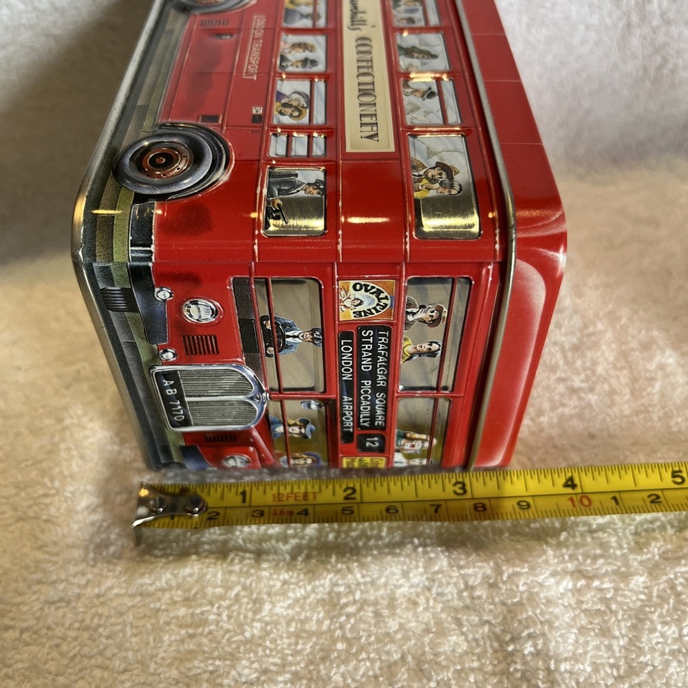 Churchill's London Transport Double-Decker Red Bus Coin Bank Tin - Picture 8 of 9